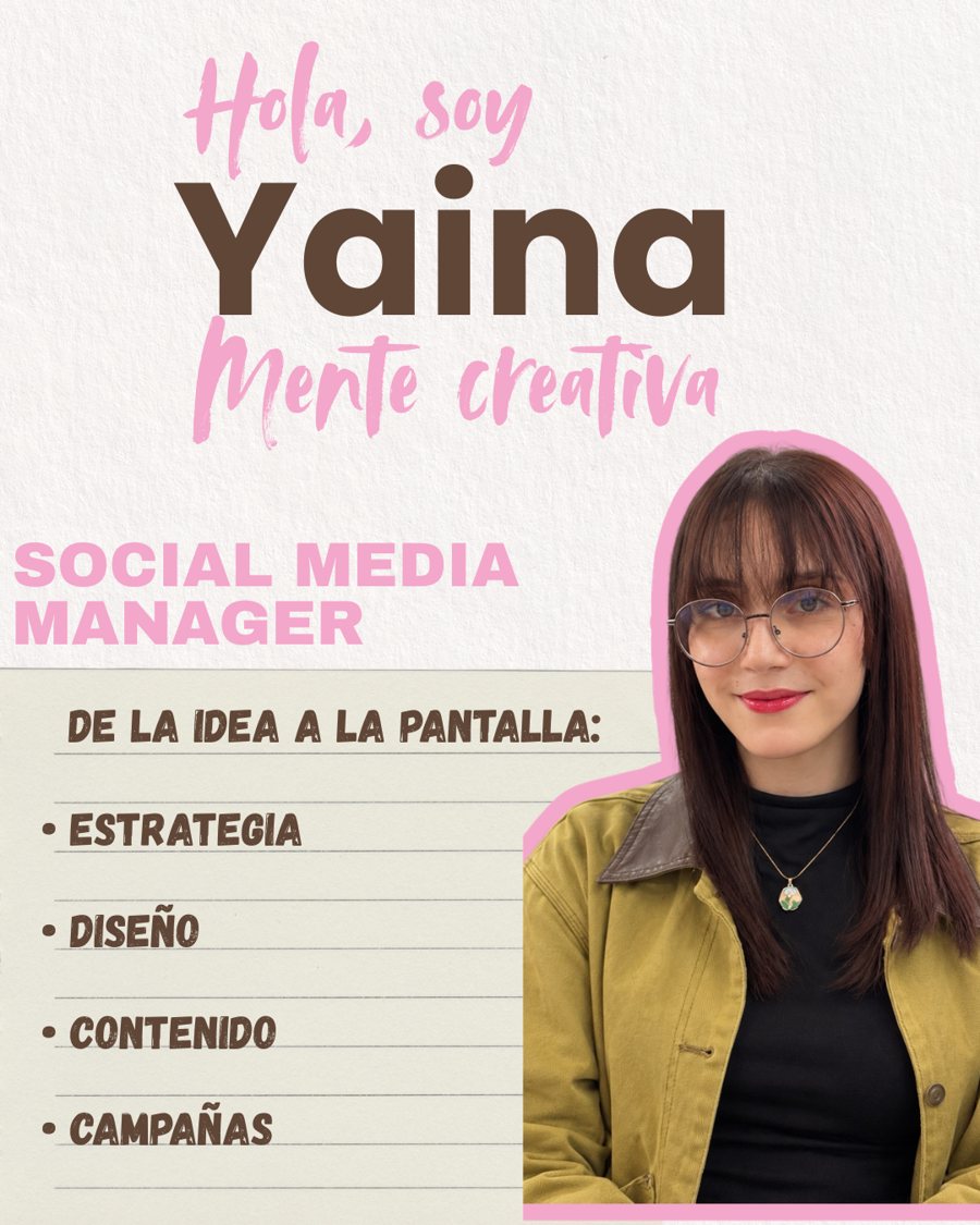 Hola, soy Yaina: mente creativa y Social Media Manager de Pétalo